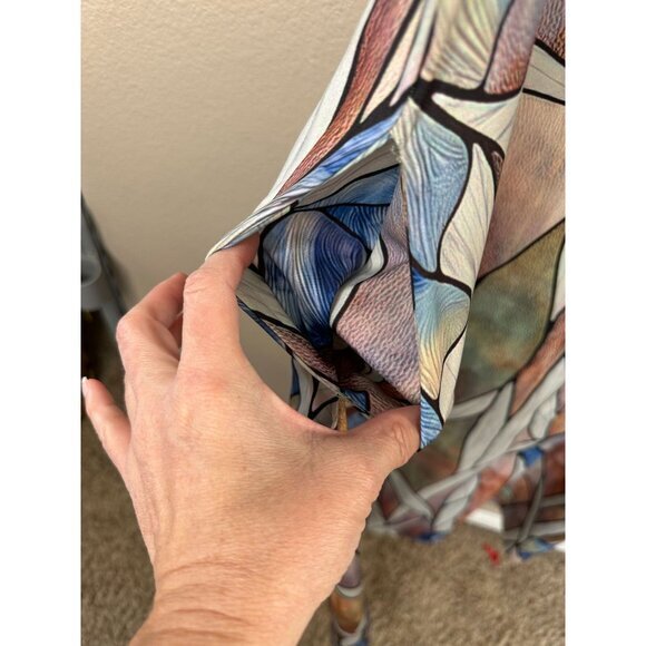 C.O.Z.Y. Womens Purple Dress Small sleeveless stain glass pockets maxi polyester - Picture 7 of 11